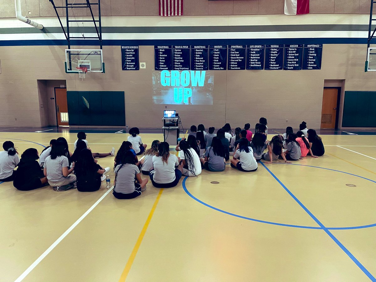 Girls Pre-Athletics & Athletics getting a better understanding about growing up & maturing into leaders of our community. 💙🐎 #growingleaders #2words #characterbuildingfriyay @MackeySpeaks