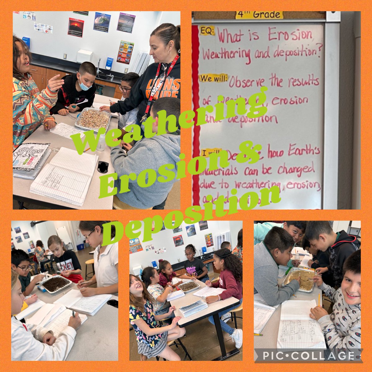 NBustiCJES's tweet photo. CJE 4th graders Mrs. Chavez class learning about Weathering, Erosion and Deposition💦🪨
#LionStrong#8TribesOneEmpire#ScienceLab#TeamSISD https://t.co/PiwN2tqdNd