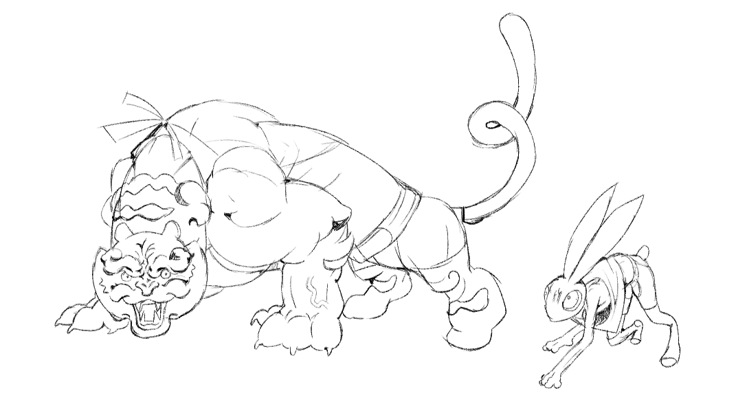 tiger and rabbit character designs for class 