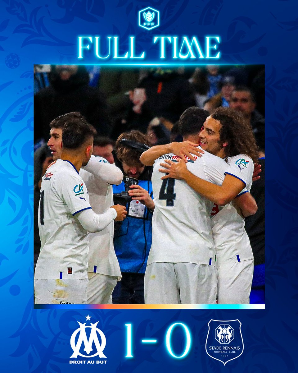 OM_Officiel's tweet photo. ⏱ 90’ | #OMSRFC 1️⃣-0️⃣ 

𝗖'𝗲𝘀𝘁 𝘁𝗲𝗿𝗺𝗶𝗻𝗲́ 🏁
Direction les huitièmes ✅
Bravo les gars 🔵⚪️

#CoupeDeFrance 🏆 https://t.co/OFhtycWjo0
