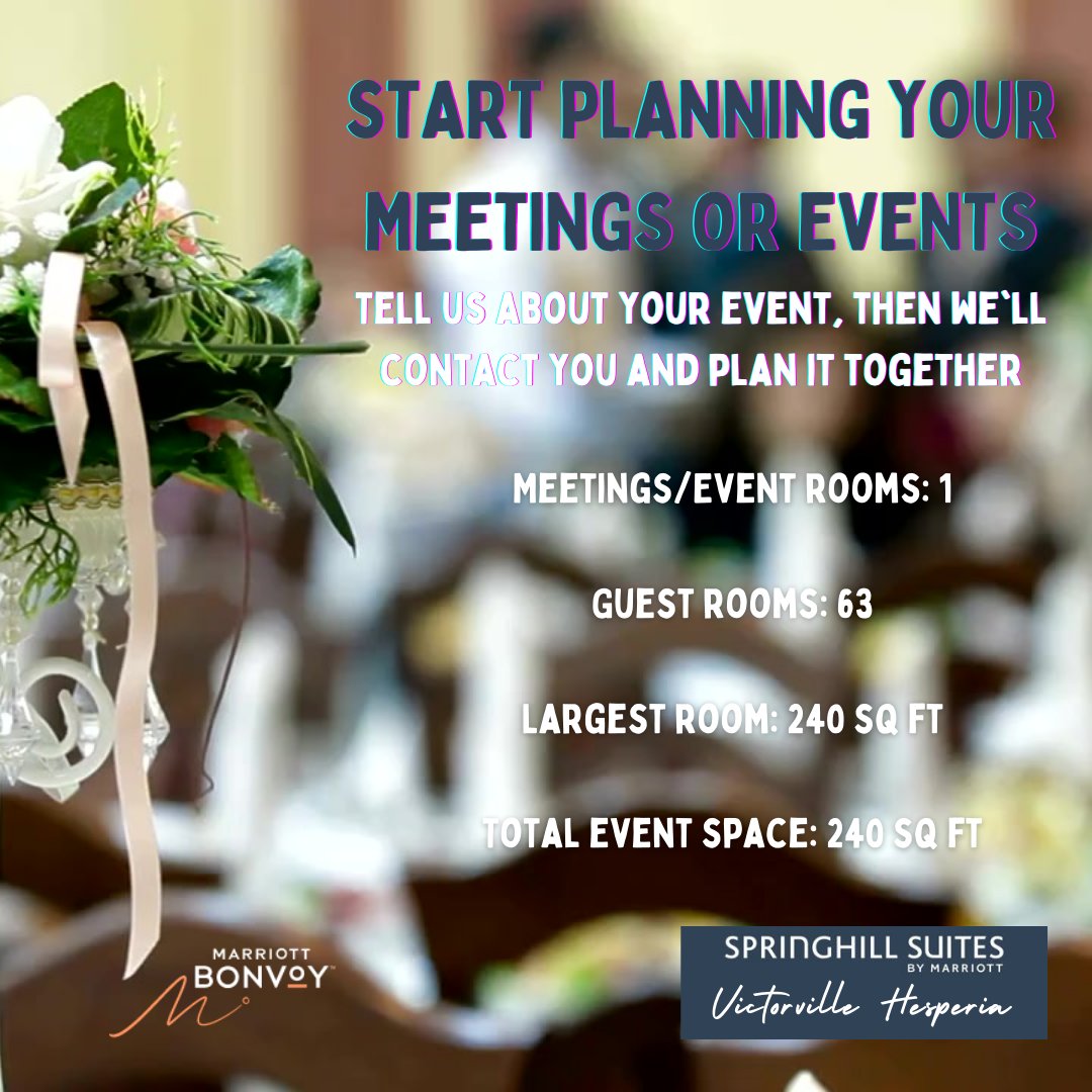 Celebrating a special event?  Tell us about your event, then we'll contact you and plan it together

#SpringhillSuitesbyMarriott #hotelsbymarriott #marriotthotels #marriottbonvoy #meetingrooms #specialevents #wedding #eventroom