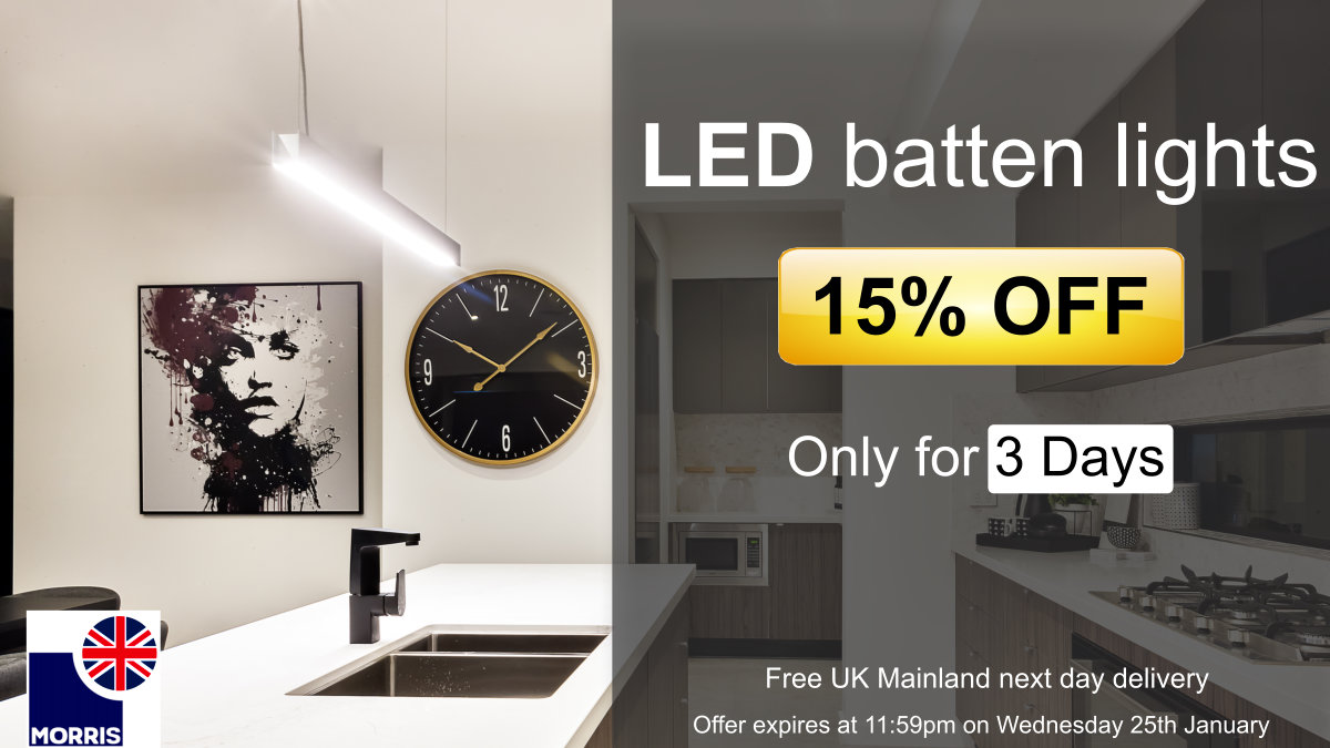 Morris_Direct's tweet image. ⚡ Morris LED batten lights for economical and efficient lighting! 💥 With this offer, we will light up your space!! Choose your favourite colour temperature, length and get it with 15% OFF.
Only for 3 days. BUY NOW!
morrisdirect.co.uk/morris-led-bat…
#ledbatten #ledlights #flashdeal