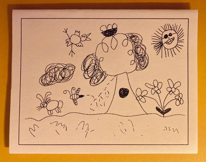 my dad mailed me a card i designed in elementary school 