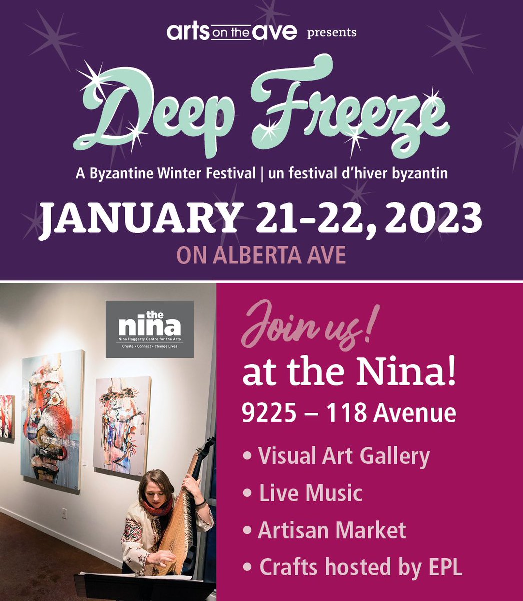 We are proud to be a venue for @DeepFreeze_Fest, presented by @artsontheave! 

Be sure to check out this wonderful winter festival this weekend on #AlbertaAvenue. Visit deepfreezefest.ca for more information.