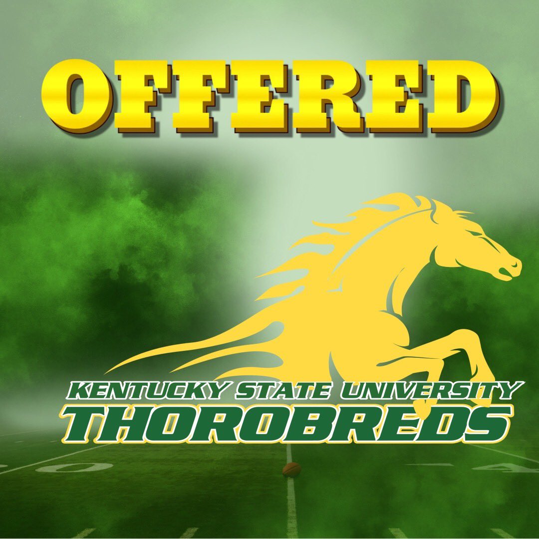 Thankful to receive An offer from Kentucky State University 🟢 <a href="/CoachCostner/">Jerome D. Costner</a> <a href="/coachnatemcpeek/">Nathan Mcpeek</a> <a href="/CoachJeffPoe/">Jeffrey Poe</a>