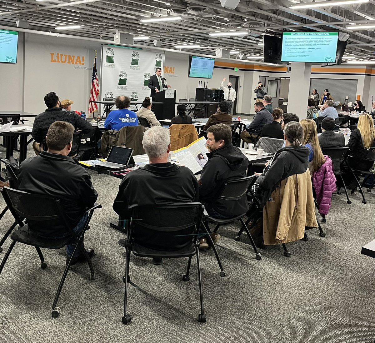 iaff43's tweet photo. Your Local #43 and #OSFFC members are currently joining union affiliates and elected state representatives to work through the Legislative priorities as set forth by the Oregon AFL-CIO. https://t.co/6X8tYNdP1L