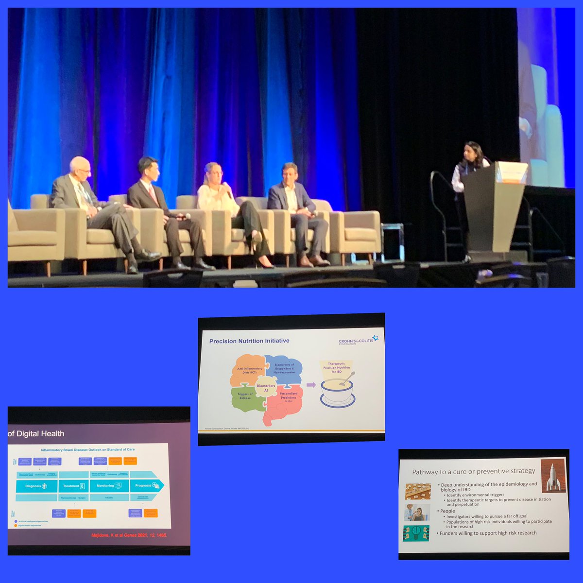 VoiceForIBD's tweet photo. What does the #futureofIBD entail? #CCCongress23 MDs talked about key roles of #digitalhealth #technology #precisionnutrition and #pathwaytoacure #IBDvisible #IBDAwareness  #IBDWarrior #VoiceForIBD #VoiceForChange #IBD #Crohns #UC #l #autoimmunedisease #committedtoacure https://t.co/rVbdiYtJik