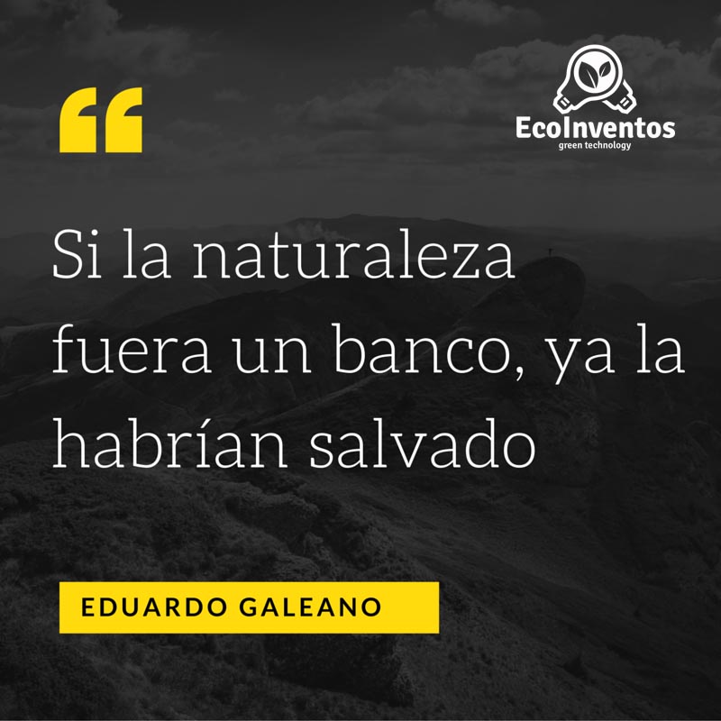 EcoInventos's tweet photo. Si la naturaleza fuera un banco, ya lo habrían salvado. https://t.co/f13siRLr8a