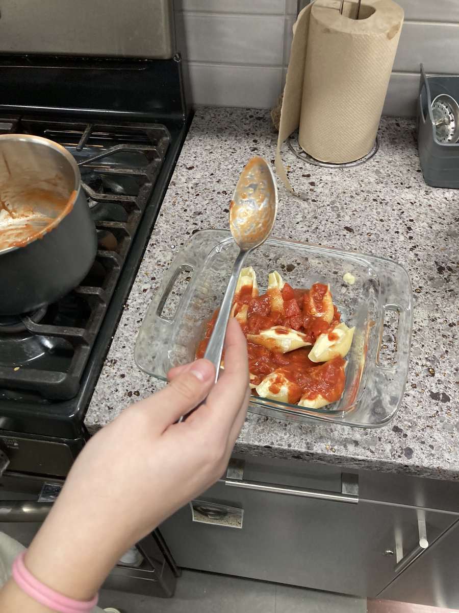 PRMrsJones's tweet image. #stuffedshells today in #culinary1