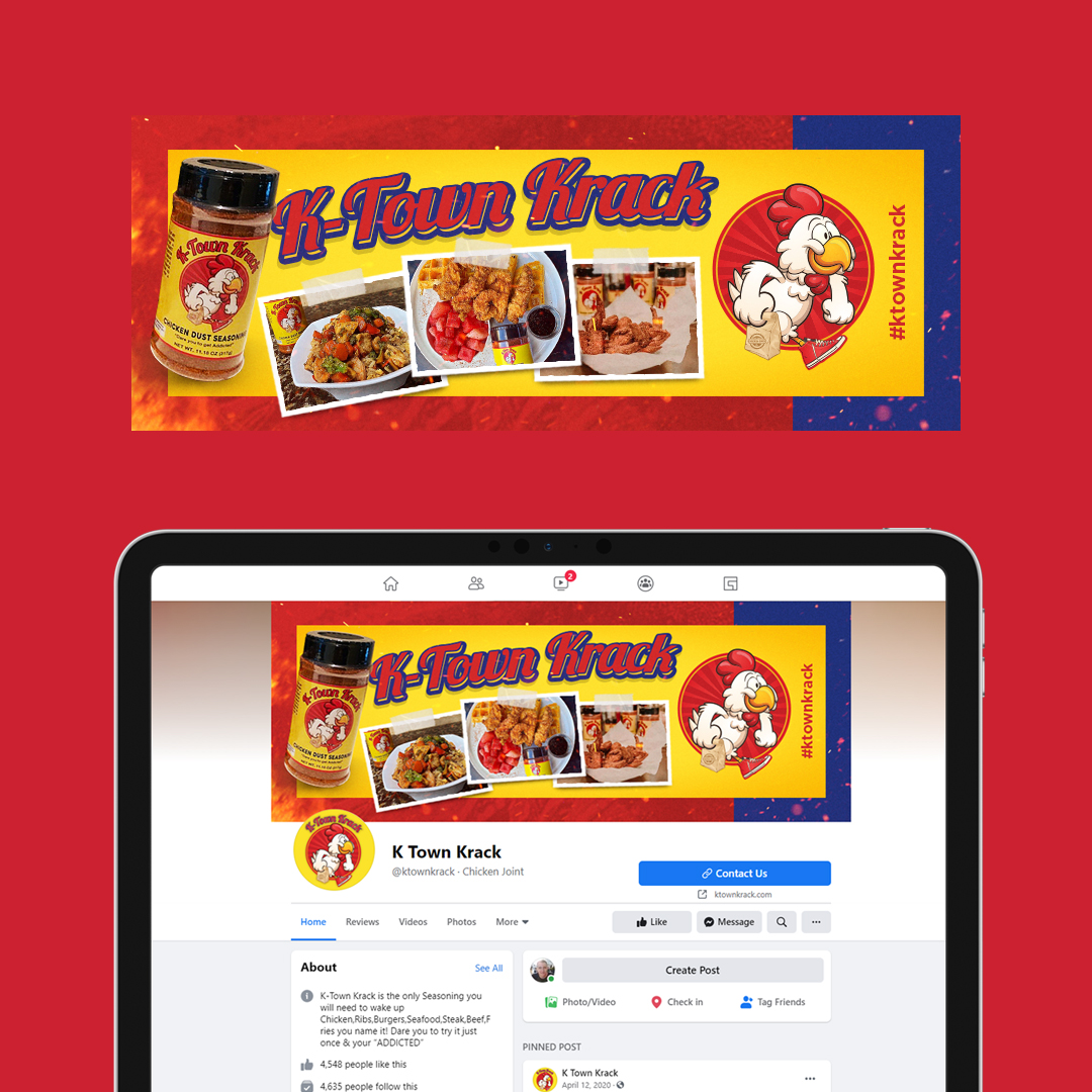 iBrandMedia's tweet photo. Our client, K-Town Krack needed assistance with a few branding elements like their character logo and social media headers. iBrandMedia stepped up to provide them with an exciting new look for their savory seasoning blend. 🤤 #Branding #Logodesigner #GraphicDesign https://t.co/YcKKHGq5nz