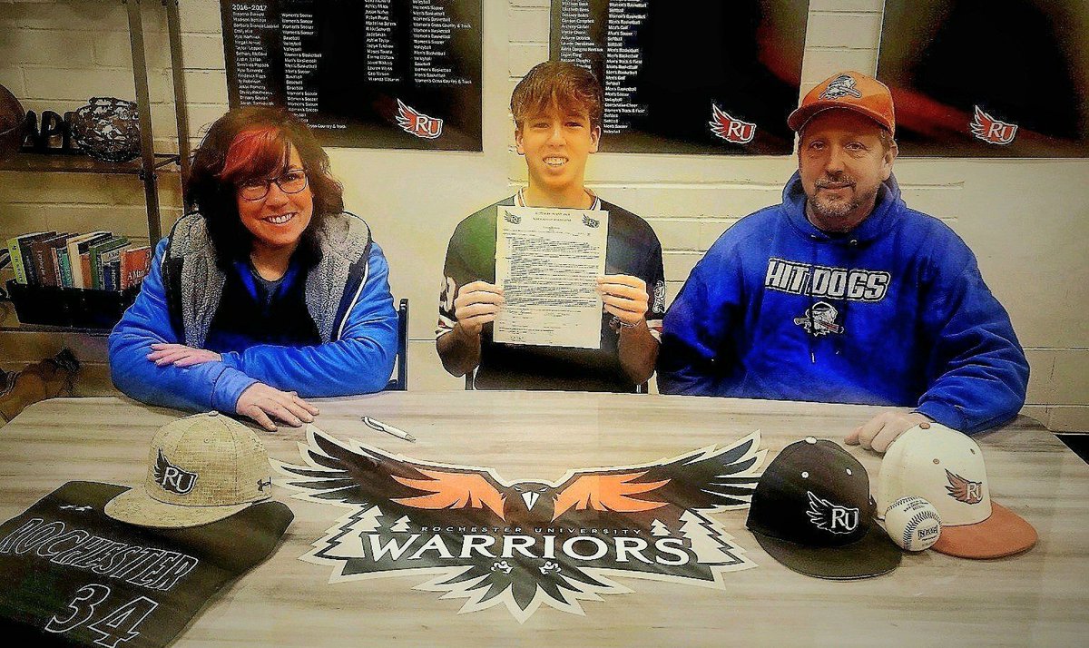 GreggRedmond's tweet photo. Proud parents of @MatthewRed29. He signed to pitch for @baseballRU.  Thanks to the coaches along the way, all have been influential to who he has become, on and off the field. 
Thanks to @1Henseler and Bluejays/HIT Dogs organization,
@LisaRed45799793
Warriors baseball
#RocBoys . https://t.co/8HWKXZo8r9
