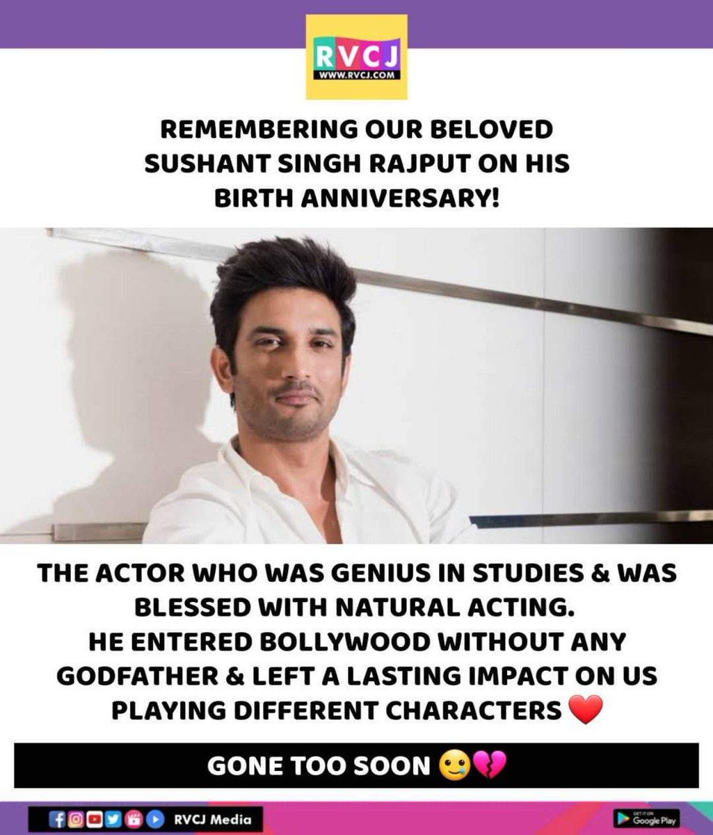 Remembering Sushant Singh Rajput on his birthday ♥️