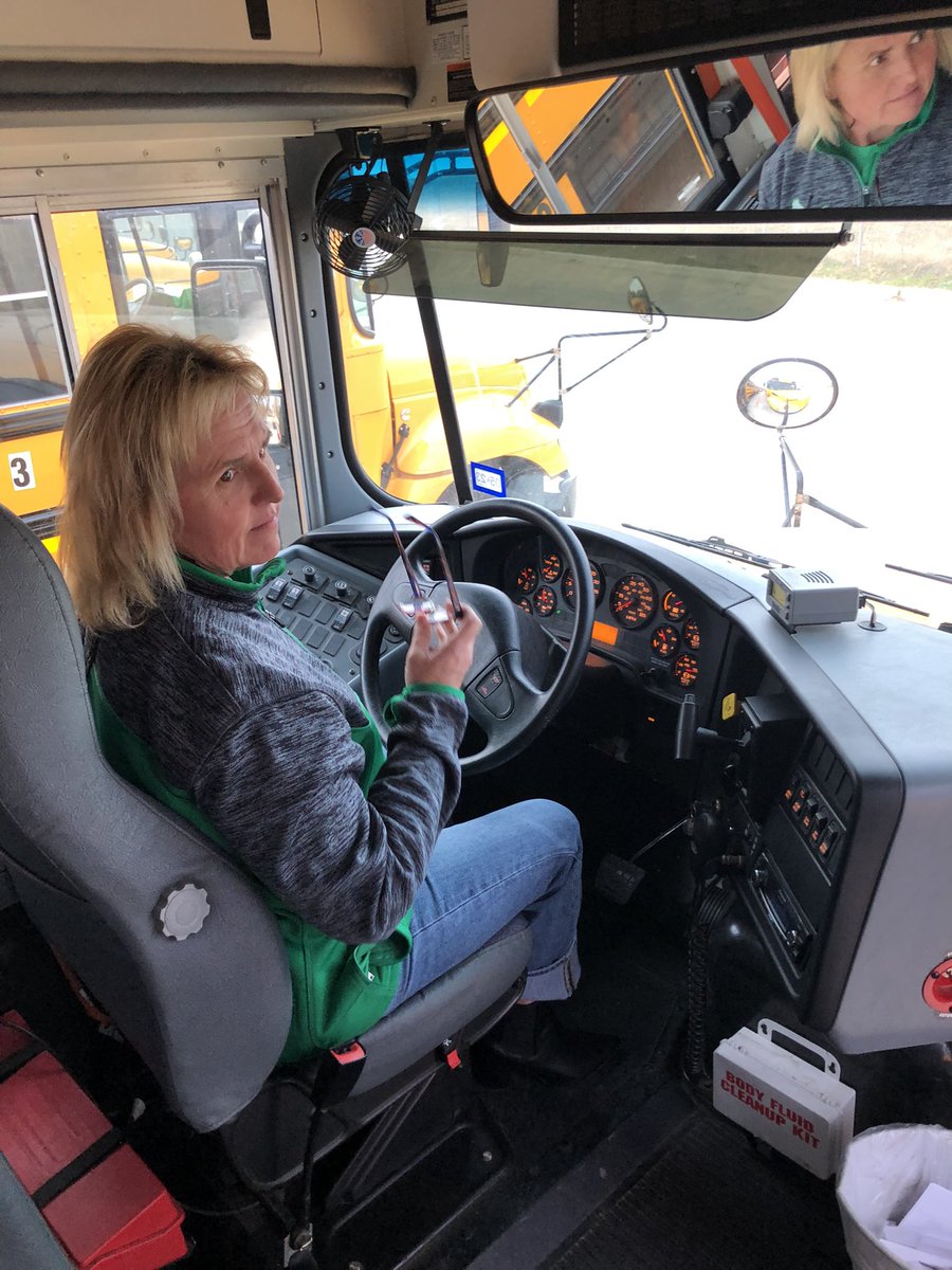 DrVenusV's tweet photo. When our school district in @COPGOV needs a bus driver 🚌 for a route, guess who answers the call📱? Yes, it’s really our superintendent @cbarron3 who still has her CDL. She helped our Pleasanton Eagles 🦅 get home this afternoon!#eaglepride 💚🤍💚@PE1909 https://t.co/0LkO32SWge
