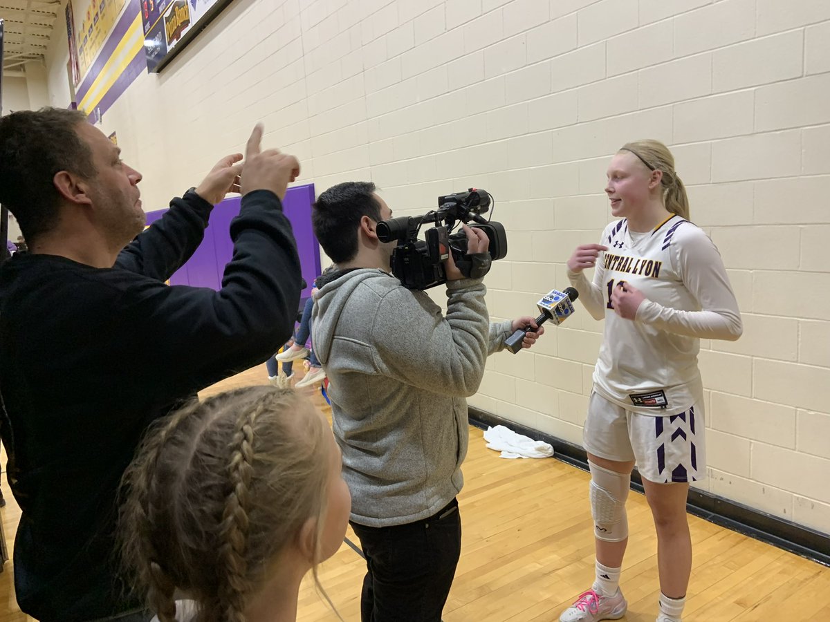 🤣 Even though she tried to ignore him, @CLGLRFootball head coach @ebenator was nice enough to give @addison_k10 some pointers while she was being interviewed tonight. 🤣 #CLfamily #onwardlions