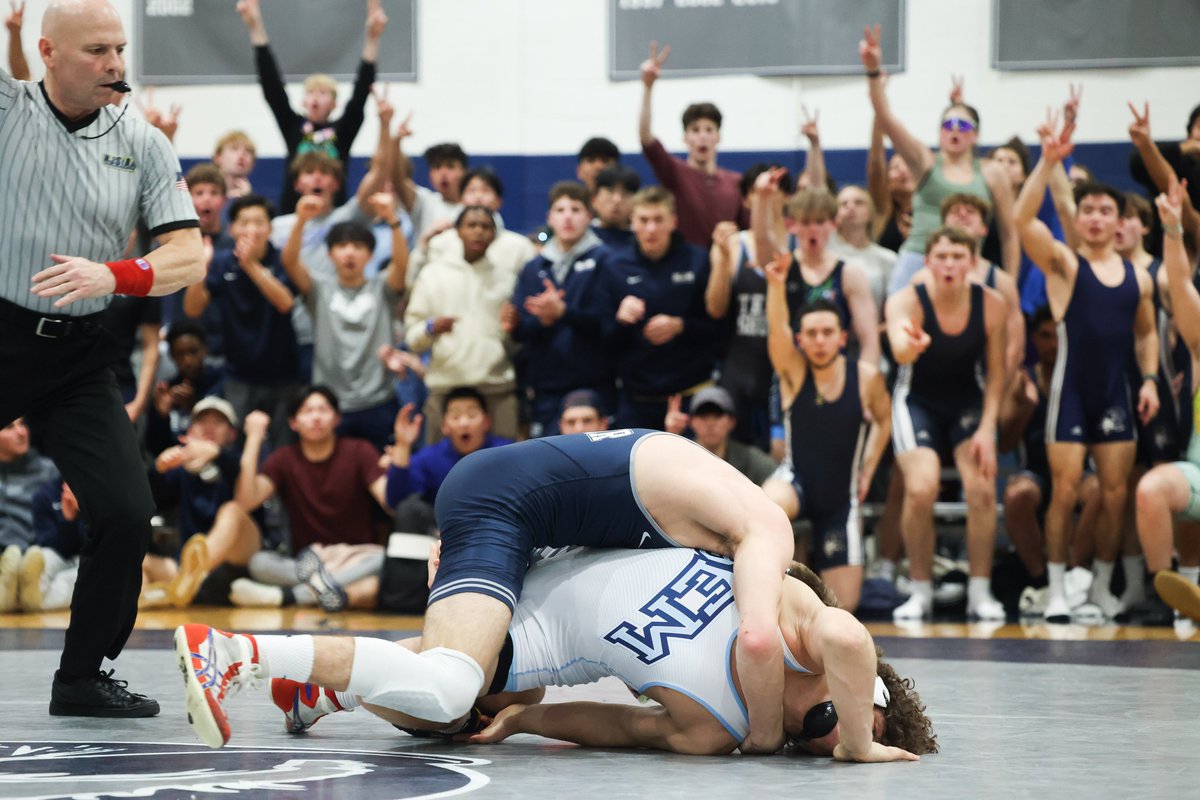 Blair defeats Wyoming Sem 32-26 in a thrilling wrestling match. @Blair_Wrestling @blairbucs @BlairAcademy_NJ