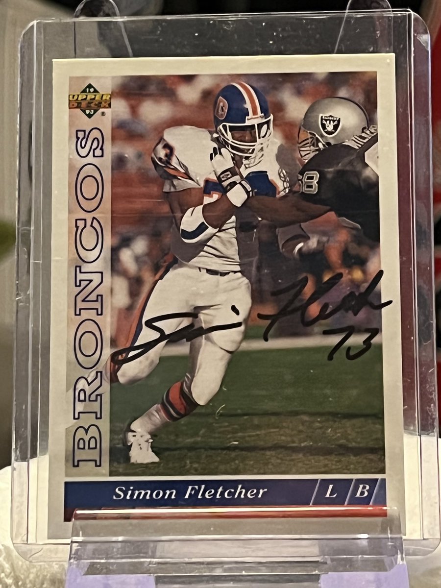 NixtoWitt's tweet photo. Another random autograph from my collection.  The most underrated Bronco in team history.  Simon Fletcher was an absolute beast!!!  

#Autograph #Icollectautographs #Broncos #SimonFletcher https://t.co/q6x7tWQbrD