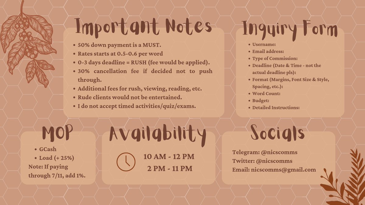 nicscomms's tweet image. 🧸. . . hola ! welcome to nic&apos;s comms ʕ⁠っ⁠•⁠ᴥ⁠•⁠ʔ⁠っ

╰► you can call me nic ! need help with academic struggles ? read my comms sheet below for more details 🤎

╰►for navigations
#nicscommshelp — proofs 
#holanics — updates
#risewithnics — progress