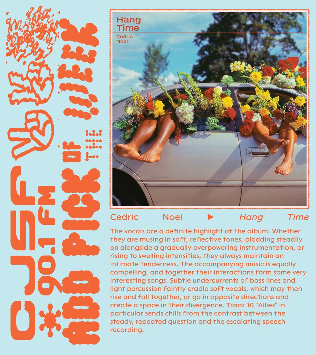 CJSF's tweet image. And now, here are the #Top9 most-Liked (on IG) #CJSFPicks for 2022, including releases by Cedric Noel (below) and more! Check out the thread below for #CJSFMusic reviews of the rest of the past year&apos;s #Top9 Picks 🧵