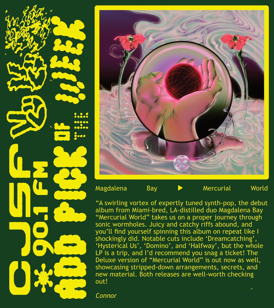 CJSF's tweet image. #Top9 #CJSFPicks for 2022, continued: @amidang, @MagdalenaBay, Buttering Trio, Gold Panda