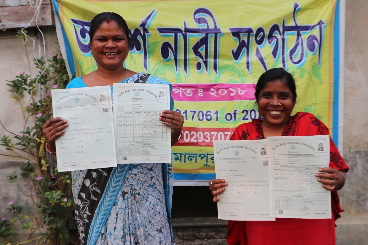Udayani's intervention is since 1978, working for Social justice & empowerment of the poor. Now, two Santal staff Arati Saren & Mamoni Saren passed their class 12 exams after 17 & 9 years respectively. They have been working with us for 12 & 6 years. Udayani's empowerment journey
