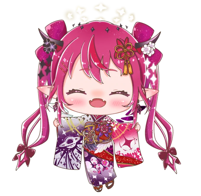 静止画と透過素材。「髪飾り〜可愛くない〜??」って言ってるIRySちゃん可愛すぎました#IRySart#NewKimonoRyS 