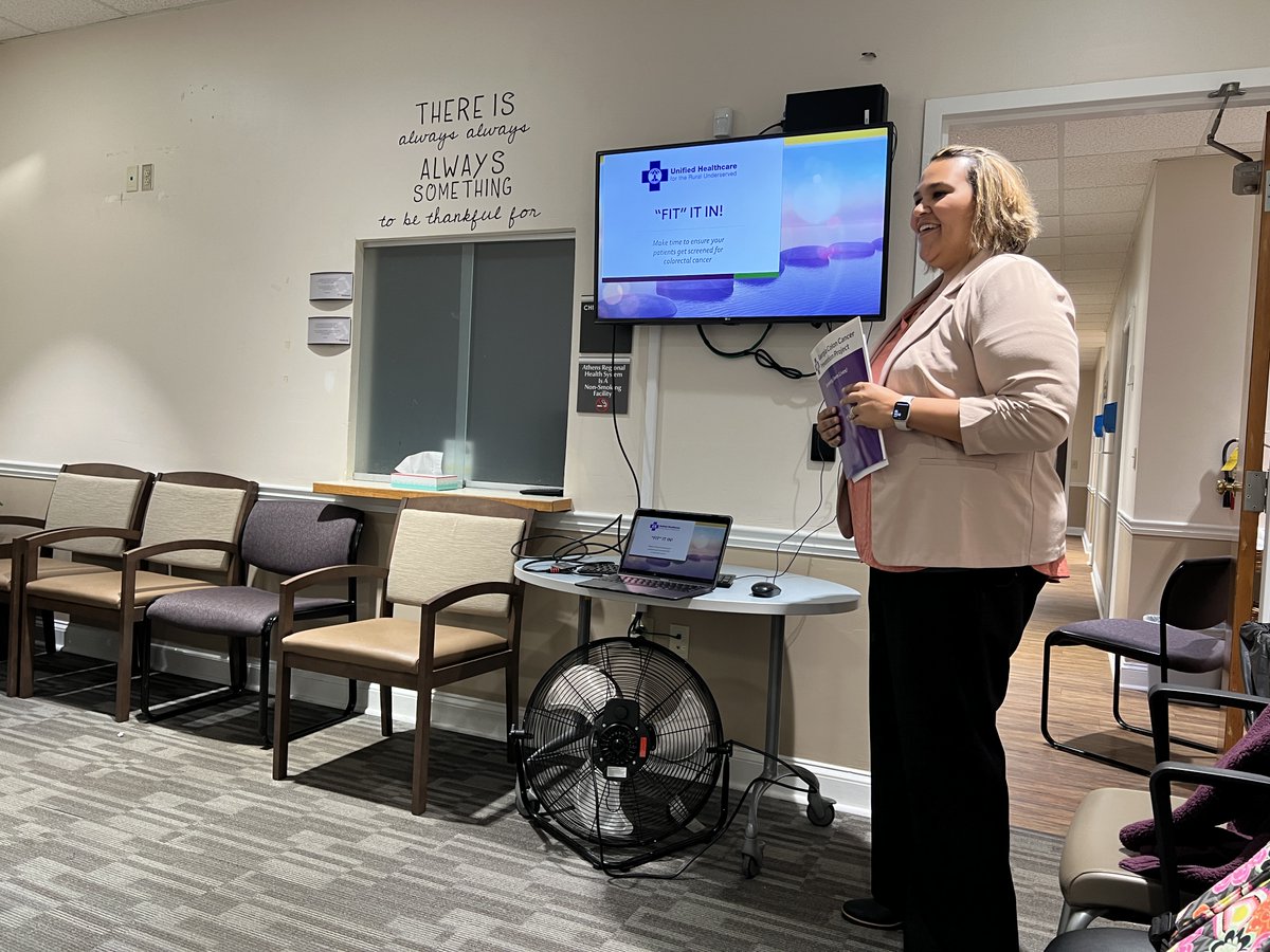 UHRUtweets's tweet photo. Educating the community is extremely important to UHRU. Education means that we can save lives and get the rural community members screened for colorectal cancer. Yesterday we had the opportunity to educate our coalition partner, Piedmont Athens Regional Community Care Clinic. https://t.co/HJcb3muABX
