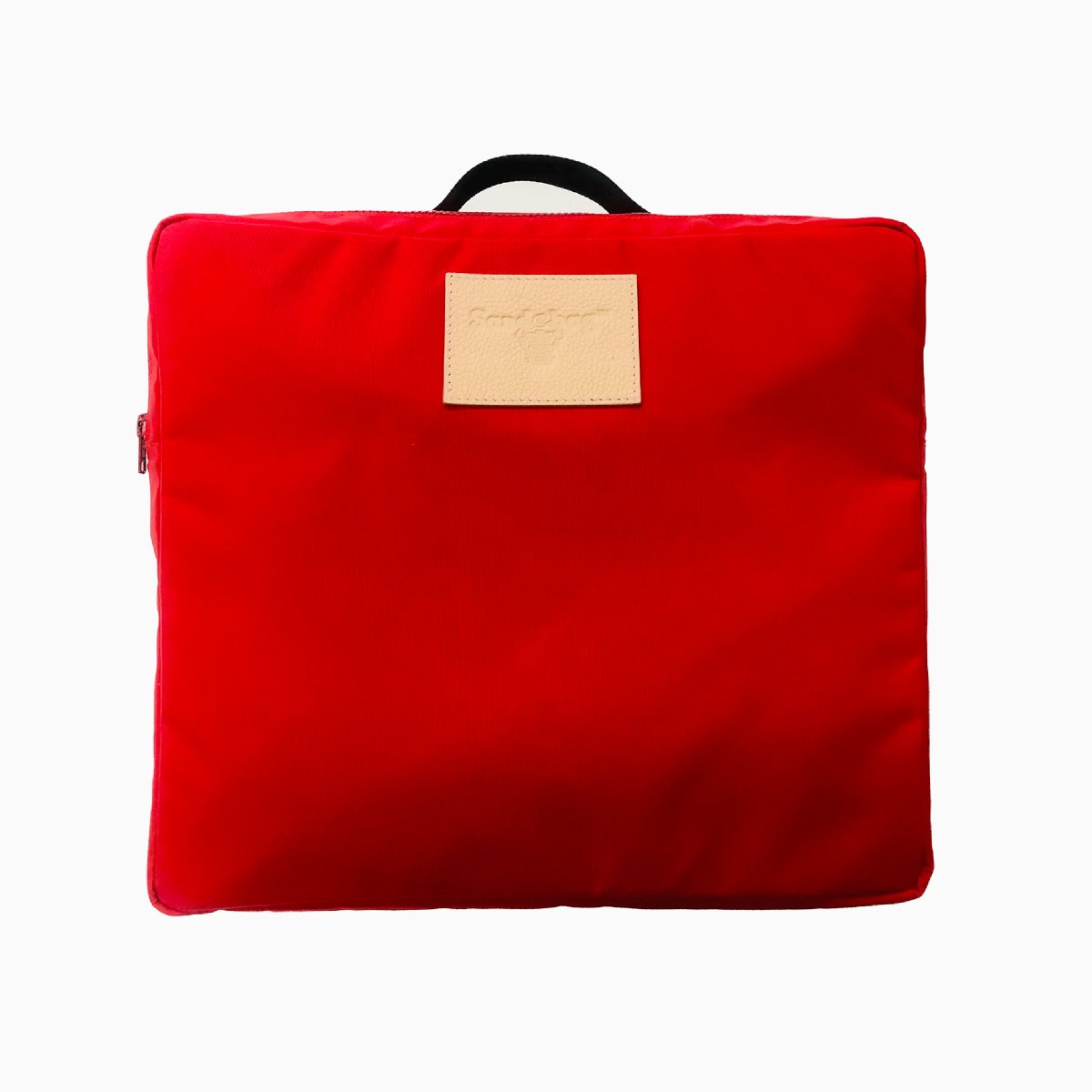 You can get creative when making leather or woven labels and make your design more interesting + strengthen your branding. This sample is a good example of incorporating a label as special detail in the design of the product. Start making at clutchmade.com