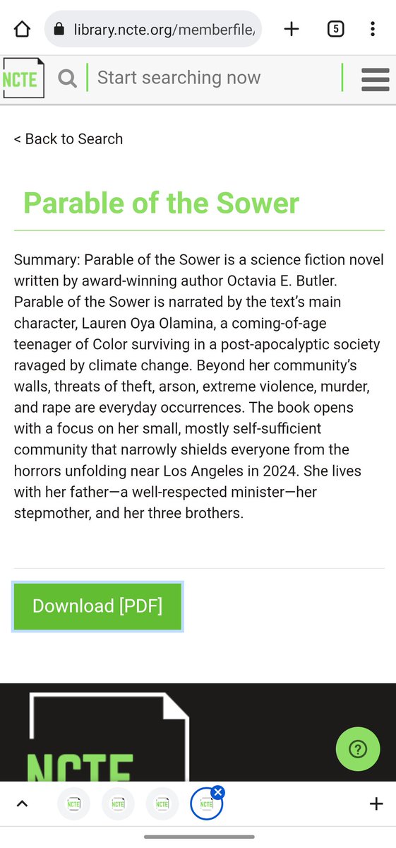 The @ncte #ThisStoryMatters book rationale database has some new titles up on the site. I'm honored & humbled to be a small part of this endeavor. #IntellectualFreedom matters. The right & freedom to read matters.

Check out the Parable of the Sower rationale if you can. 💜