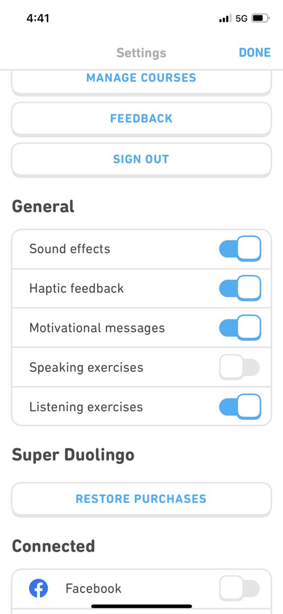 bethannk511's tweet photo. When I try to toggle the speaking exercise on it stays grey and doesn’t save.  Not showing the app as an option in microphone settings https://t.co/fMsFrdcYyQ
