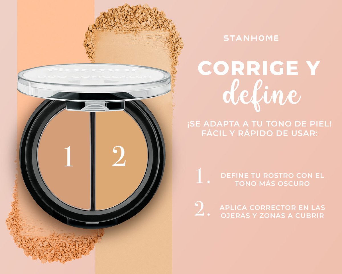 ¿Quieres lucir un rostro definido y sin imperfecciones? ¡Usa Duo Concealer! 💁🏻‍♀️
Su fórmula enriquecida con aceite de Jojoba te ayudará a suavizar y nutrir tu piel mientras corrige esas pequeñas imperfecciones y unifica el tono de tu rostro.
 #Stanhome #MerecesloMejor #Flormar