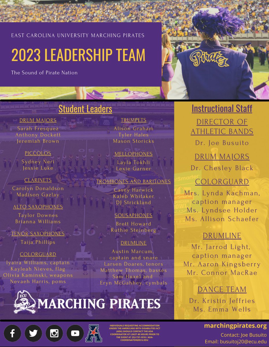 2023 ECU Marching Pirates Leadership! Go Pirates! 🏴‍☠️