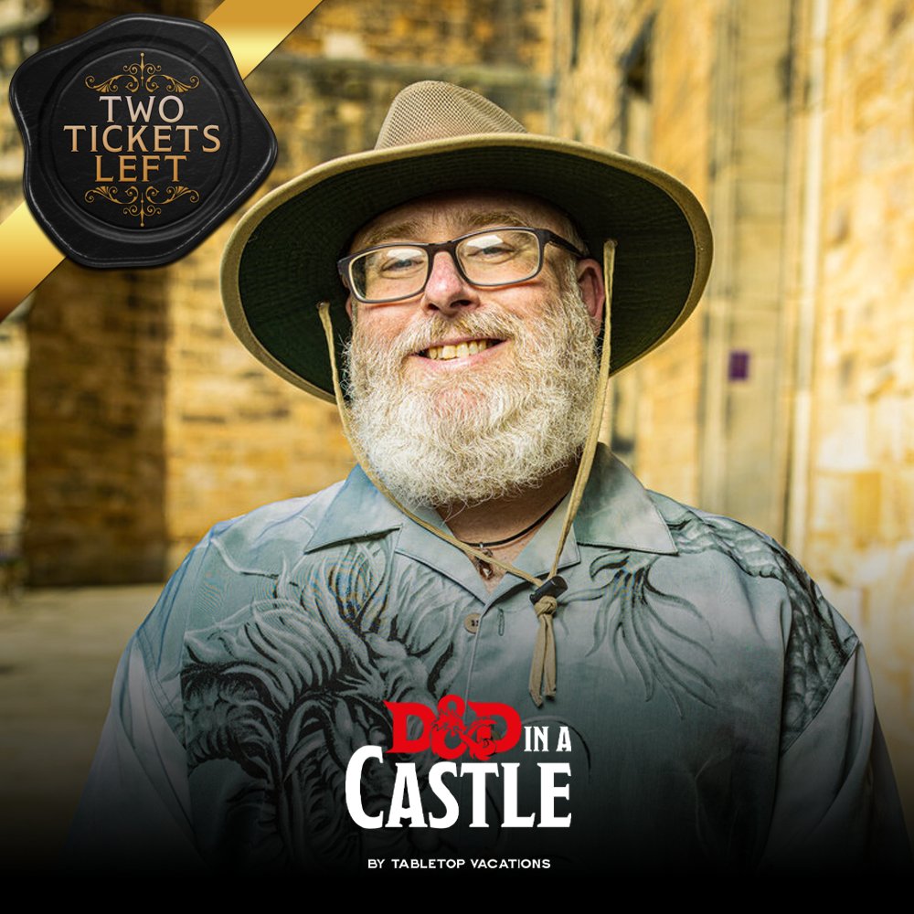 dndinacastle's tweet photo. Nerdarchists Dave and Ted have only 3 places left between them!
Will you join their adventure?
D&D in a Castle
July 8 - 12, 2023
Lumley Castle, UK
Vacation Beyond Imagination
https://t.co/xGTFTFi0KZ
#dndinacastle #DNDIAC #ttrpgfamily #vacation #tabletop #fantasy #castle #game https://t.co/cbYOA8N91a