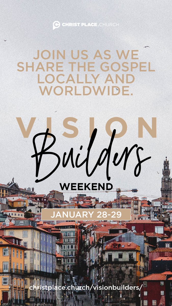 cplacechurch's tweet photo. We can't wait to come together for Vision Builder Weekend as the body of Christ to see the extraordinary. It’s about generosity and faith at another level.
Don't miss this opportunity!
https://t.co/8cfihjk7EL
#ChristPlace #SoulsSavedLivesChanging #AllForChrist #VisionBuilder https://t.co/MchZtHgT4n