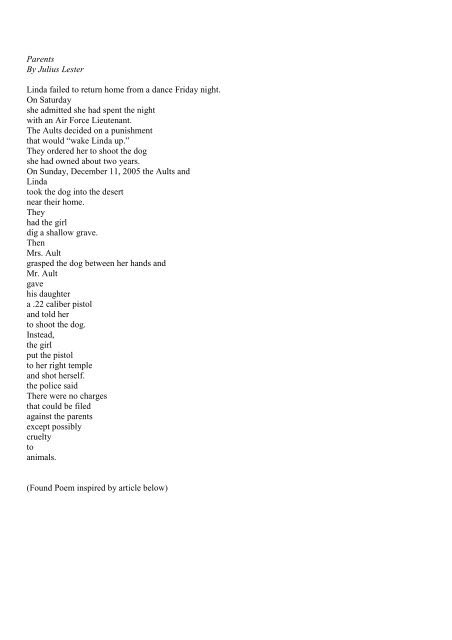 _bookends_'s tweet photo. @Poochigian I read “Parents” by Julius Lester for a college class once and woke up for a few nights afterwards thinking about it https://t.co/9Bw6bk0Y1w