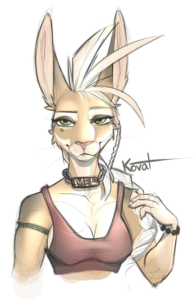 something i drew whilst i was on holiday :3 
My bnnuy OC , Melissa. maybe 45 minutes?
#furryart