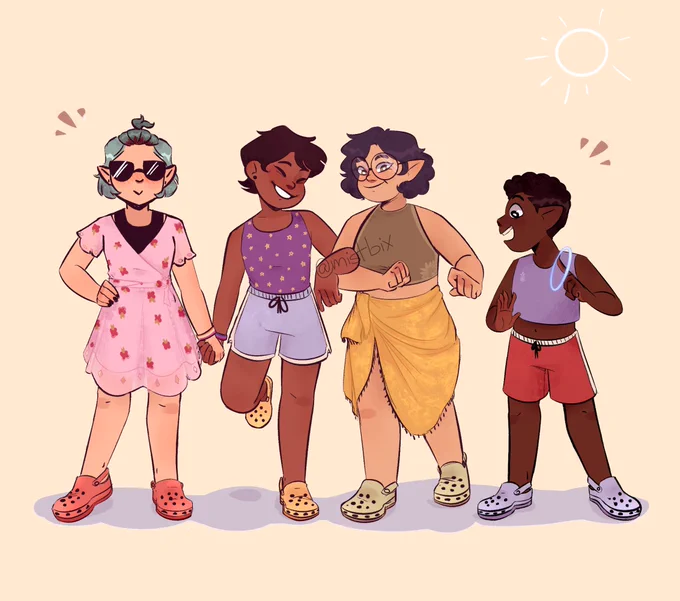 hexsquad redraw from a 2020 drawing before ftf airs!  the croc gang. now with the addition of hunter and vee!! #TheOwlHouse 