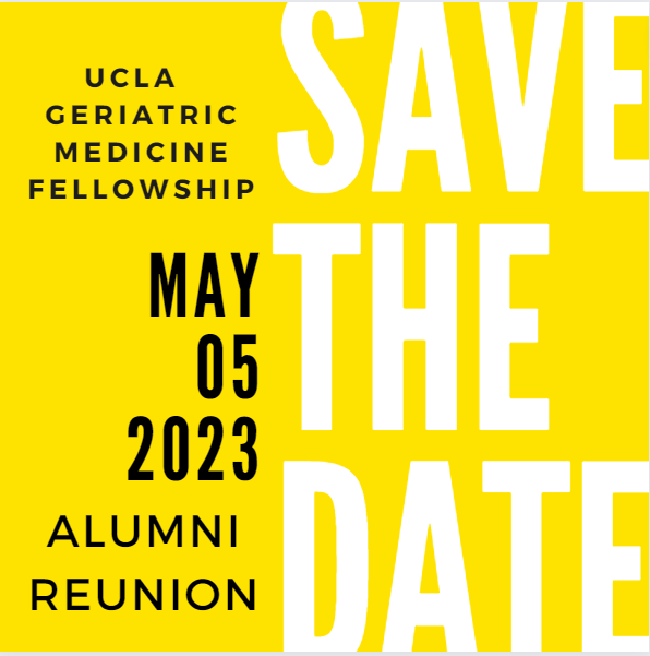UCLAGeriFellows's tweet photo. Hey #UCLA #GeriatricMedicne Alumni, we'll see you in Long Beach for #AGS23! https://t.co/IyZFipVDEW