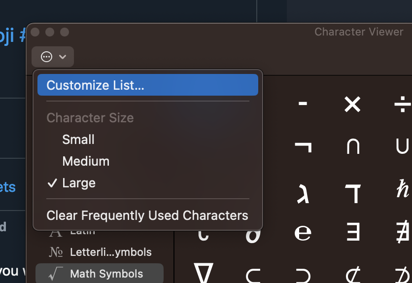 ltntwiki's tweet photo. ɖıɖ ყơų ƙŋơῳ...
On #Mac #OSX, you can easily type 🤯 emojis 🤤 and other Unicode characters by pressing this shortcut:
ᴏᴘᴛɪᴏɴ + ᴄᴏᴍᴍᴀɴᴅ + ꜱᴘᴀᴄᴇ
AND, enable even ᎷᎧᏒᏋ characters in the menu option "Customize List..."
#MacHack #MacTricks #Emoji #Emojis https://t.co/LiRspoRBhC