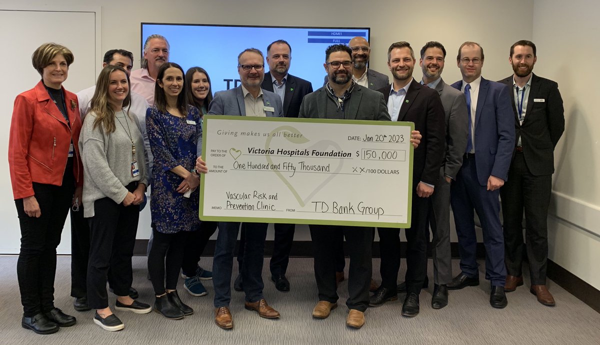 Through the TD Ready Commitment, we donated $150,000 to the Victoria Hospital Foundation's Vascular Risk and Prevention Clinic. We are proud to step up to help with the prevention and treatment of cardiovascular disease on Vancouver Island. @AdamLodder @jeffdunnill