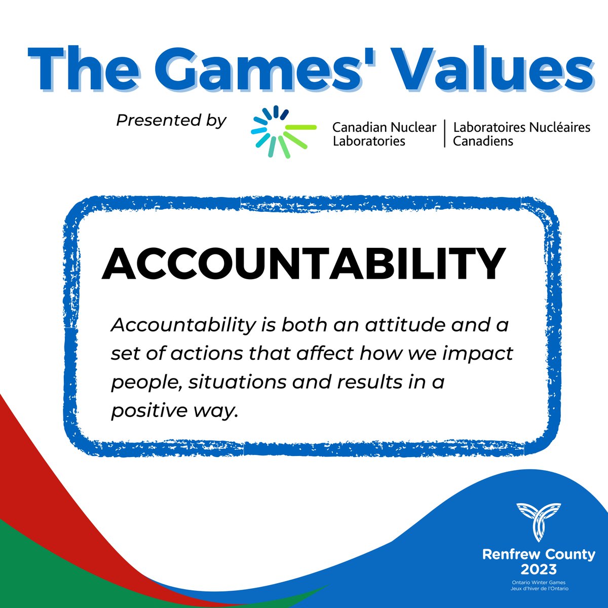 ICYMI: Take Accountability for actions, learn from your mistakes and own your decisions. Accountability is a key value for @CNL_LNC and Games!
For more information on what the @CNL_LNC Games’ Values mean visit: countyofrenfrew.on.ca/en/news/renfre…