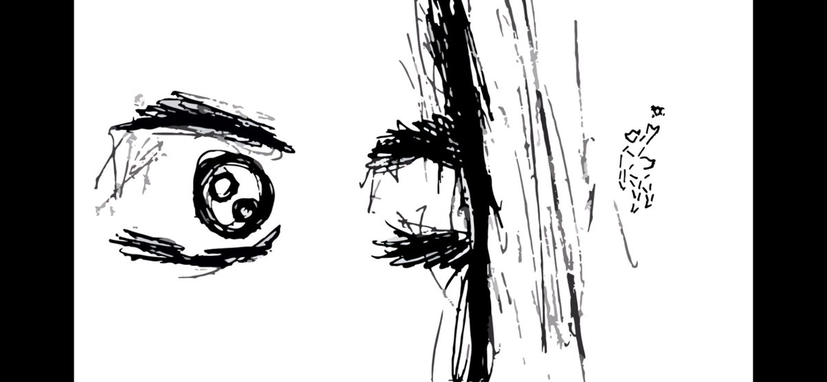 PixelAbsurdist's tweet photo. Tei and the Unthinkable Eye talk to each other in front of the Tree that Shows the Truth. #handdrawn  #pencildrawing #pencilart #digitalart #landscape #pencilsketch #sketch #draft https://t.co/aabeXdvbRa