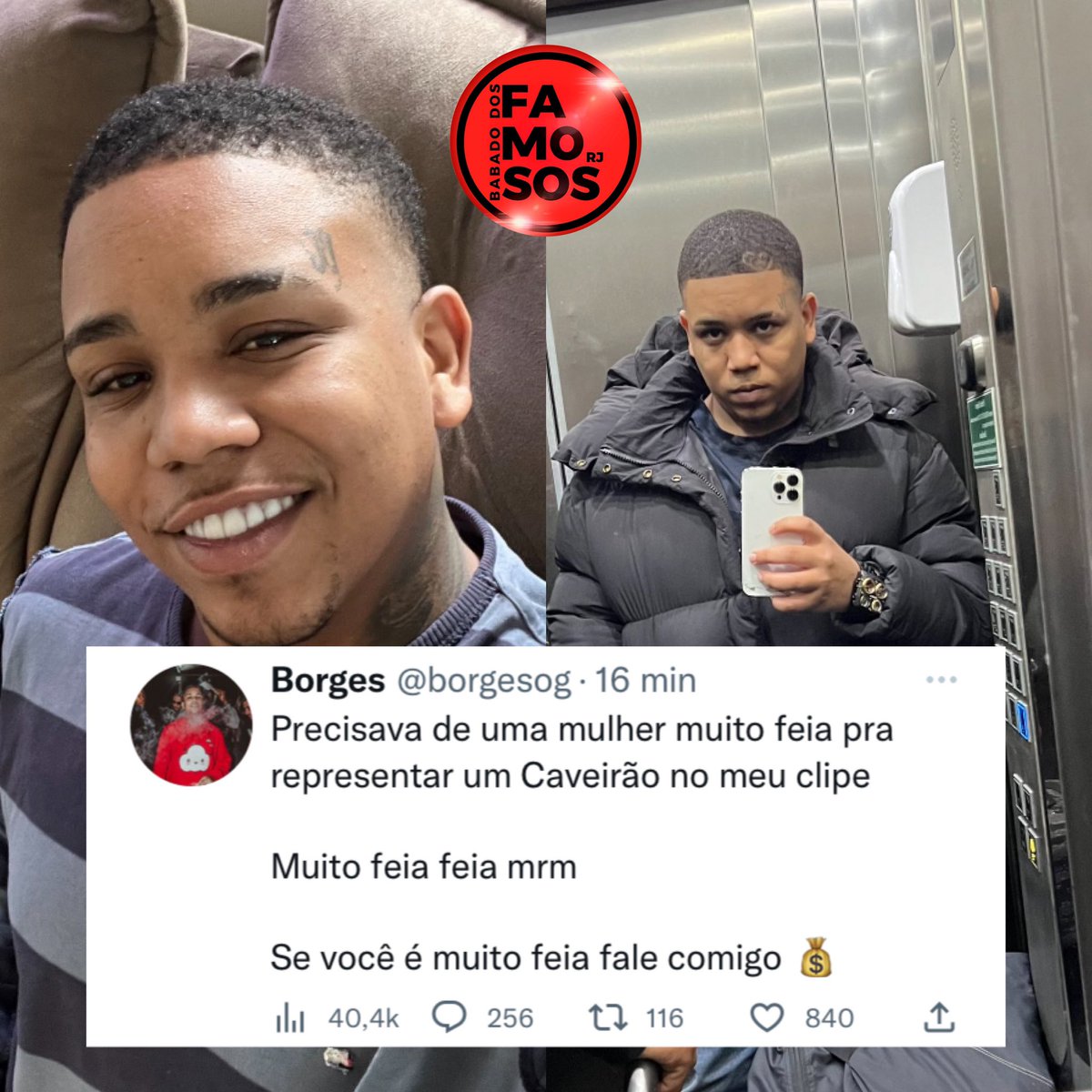 GENTE kkkk. O Borges: “Se você for muito feia fale comigo”. Manque sua amiga, esse é o momento dela 🗣