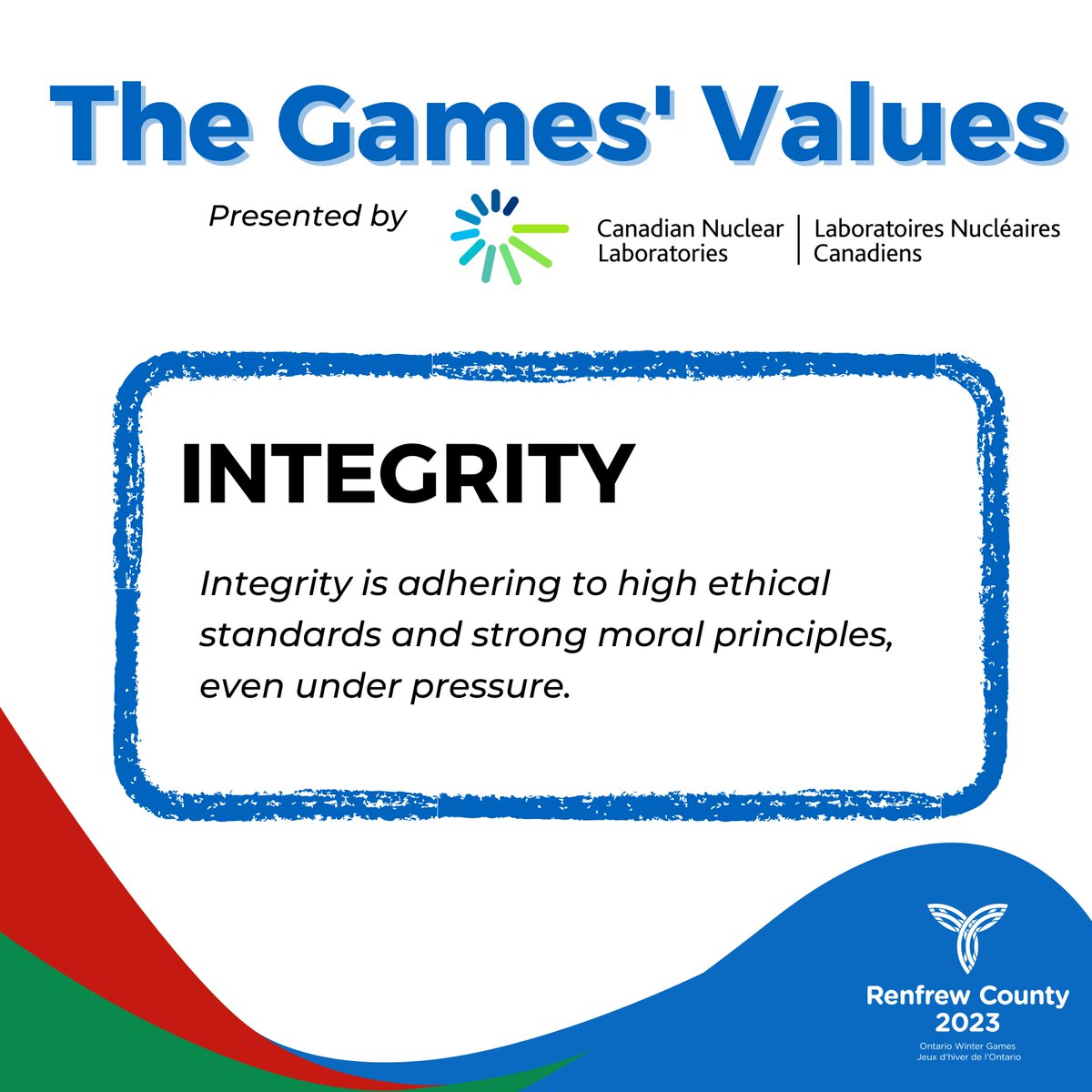 ICYMI: What does Integrity mean? It is an important value for our sponsor @CNL_LNC and for the Ontario Winter Games! For more information on what the @CNL_LNC Games’ Values mean visit: countyofrenfrew.on.ca/en/news/renfre…