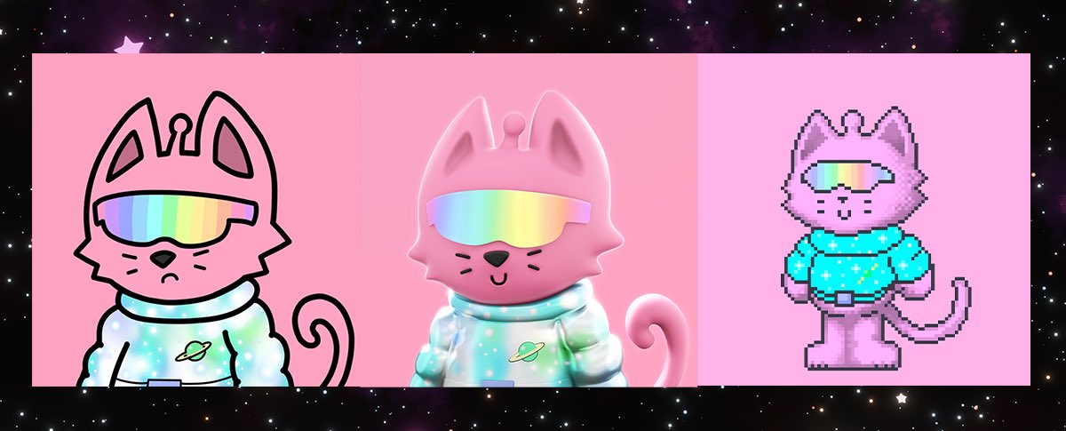Holy shit @CosmicCats_ just hit it out of the park with V2… Stardust yielding/trading, CosmicVerse game play in Q4, Cosmic generator(memes/buddies), oh and free 3D/Pixl cats added to the metadata😼 One of the only NFTs providing real utility in the bear #GetCosmic