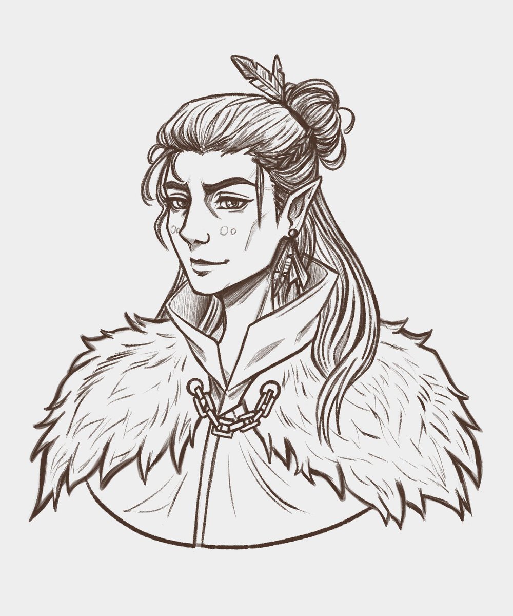 seasalt_fam's tweet image. I wanted to colour this but I think I like it better this way #vaxildan #criticalrolefanart #LoVM