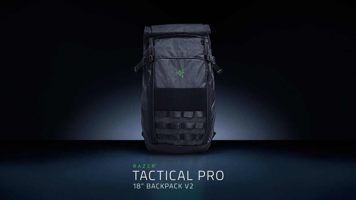 Razer's tweet photo. Whatever quests you embark on this year, be geared and ready with our selection of 16” and 18” Razer backpacks: https://t.co/Cmfmc3hYq5 https://t.co/QfRQjAdiOy