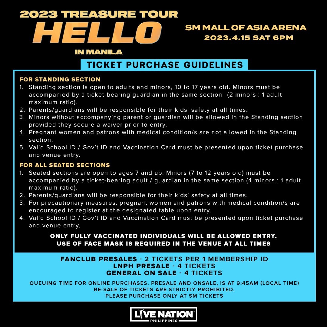 livenationph's tweet photo. This is it, PHILIPPINE TEUME! Find your TREASURE in Manila ✨ General Sale starts TODAY at 10 am at https://t.co/bv3ZsBNmLX and all SM Tickets outlets! For more info, go to https://t.co/sNVHm8kCDH

📆 April 15, 2023
📍SM Mall of Asia Arena https://t.co/VDFTL5v6aM
