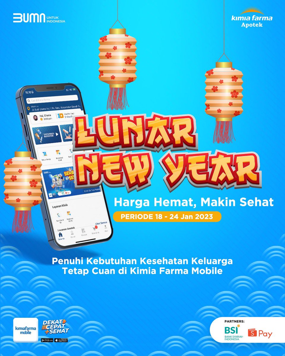 KFMobile_id's tweet photo. "🧧 Angpao Untukmu!

Wah!!! Special Imlek, Belanja produk BLACKMORES di Kimia Farma Mobile disc up to 25% lho!!!😍

Dapatkan tambahan Cashback up to 80% dari ShopeePay dan up to 10% dari Bank BSI,  Belanja makin hemat makin cuan!💸

#DekatCepatSehat #KimiaFarmaMobile #PromoImlek https://t.co/6LfGSaI8vk