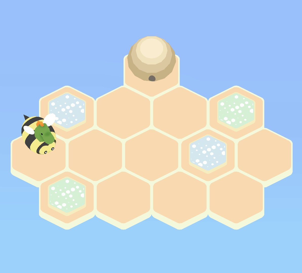 RiggedStudios's tweet photo. This map can be won in a single move. Can you see what move it is? 
.
#3D #bee #games #gamedev #indiedev #unity3d #madewithunity #puzzlegame #mobilegame #cartoon #gamedevelopment #unity #insect #lowpoly #cute #honey #honeycomb #pastel #teleporter https://t.co/2faQ4OKl3H