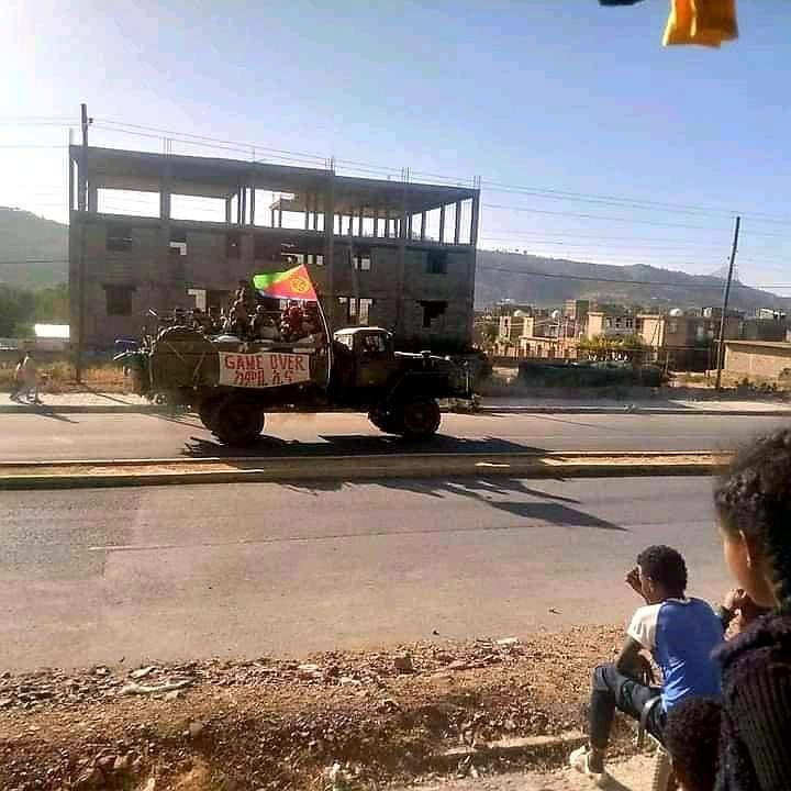 TghatMedia's tweet photo. A prominent Eritreanmpage says Adwa Victory is an Eritrean, not Ethiopian. It says Tigrayans have been falsely claiming it, while the reality is that it is Eritrean, it adds. In it, Eritreans troops with provocative "Game over. We are like this". 
https://t.co/dXfYUSu4Pm https://t.co/OFs2hmTMyN